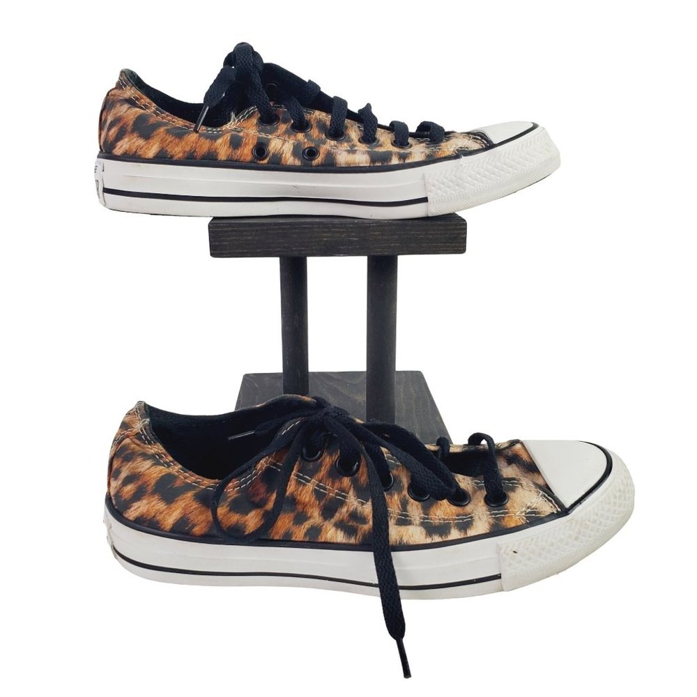 Converse All Star Low Top Flats Leopard Print. W7 M5 - Picture 4 of 10